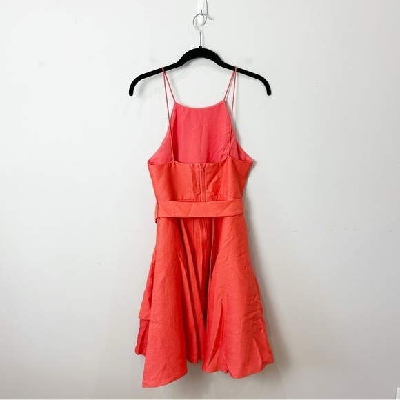 C/MEO COLLECTIVE Paneled Layered Asymmetric Dress Salmon Coral Dress Mini - Picture 4 of 9
